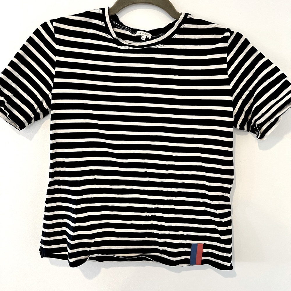 Kule The Modern short sleeve tee in navy white stripe size XS